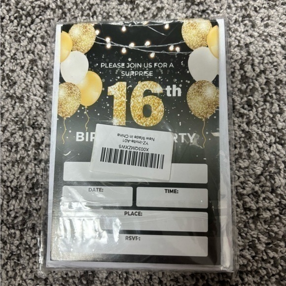 New Surprise 16th Birthday Party Invites - Picture 1 of 2